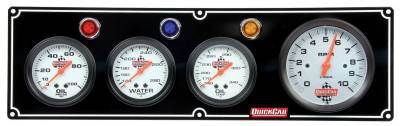 QUICKCAR RACING PRODUCTS - QuickCar Racing QRP61-67413 3-1 Gauge Panel OP/WT/OT w/3-3/8" Tach Black