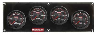 QUICKCAR RACING PRODUCTS - QuickCar Racing Products QRP69-4027 Redline 4 Gauge Panel OP/WT/OT/Volt