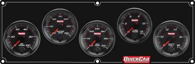 QUICKCAR RACING PRODUCTS - QuickCar Racing Products QRP69-5037 Redline 5 Gauge Panel OP/WT/OT/FP/VOLT