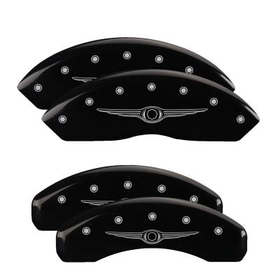MGP Caliper Covers - MGP Caliper Covers 32021SCW1BK Front/Rear 4Pc Gloss Black for Town & Country