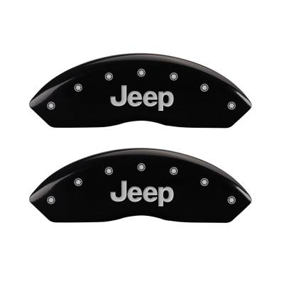 MGP Caliper Covers - MGP Caliper Covers 42009FJEPBK Front 2pc Gloss Black for Jeep Wrangler YJ/TJ