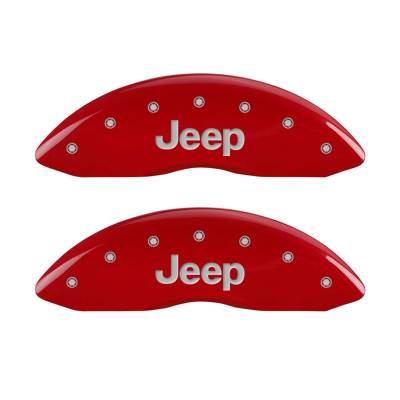 MGP Caliper Covers - MGP Caliper Covers 42011FJEPRD Front Red w/Silver for 08-19 Jeep Patriot Compass