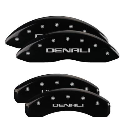 MGP Caliper Covers - MGP Caliper Covers 34221SDNLBK 4Pc Black Finish Silver for Denali