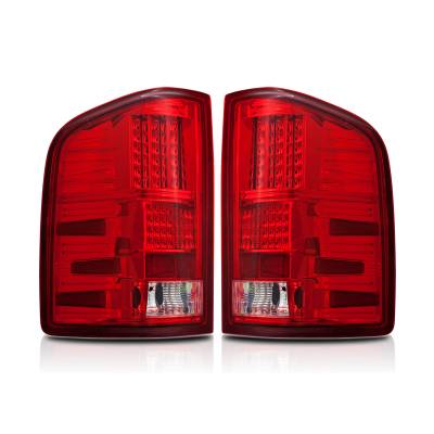 Winjet - Winjet CTWJ-0067-CR Chrome/Red LED Taillights for 07-13 Chevy Silverado