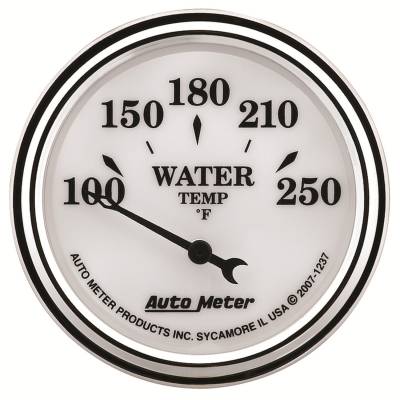 AutoMeter - AutoMeter 1237 Electric Old Tyme White II Water Temperature Gauge 1-1/16" 250F