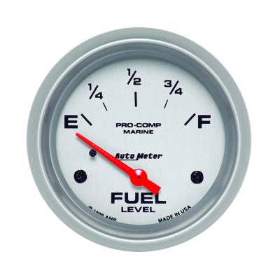 AutoMeter - AutoMeter 200761-33 Air-Core Marine Electric Fuel Level Silver 240-33Ohm 2-5/8"