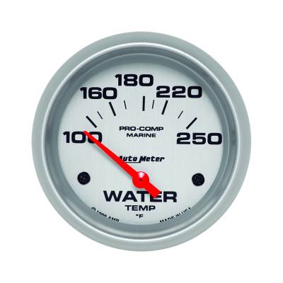 AutoMeter - AutoMeter 200763-33 Air-Core Marine Electric Water Temp Silver 100-250F 2-5/8"