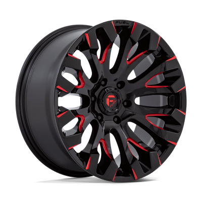 Fuel 1PC - Fuel Off Road D829 QUAKE 20x9 6x135 1mm Gloss Black/Milled Red D82920908950