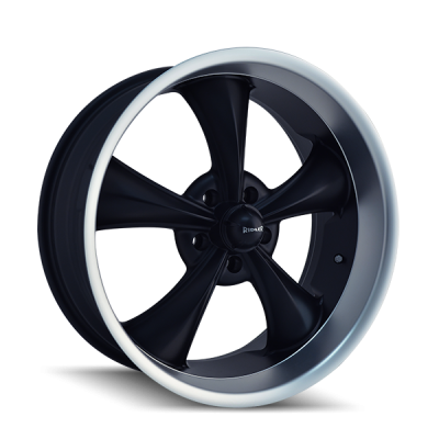 Ridler Wheels - Ridler Wheels 695 Series 22x10.5 5x115 18mm Matte Black/Machined 695-22164MB18