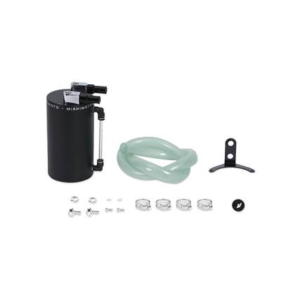 Mishimoto - Mishimoto MMOCC-LAWBK Aluminum Oil Catch Can Large Wrinkle Black