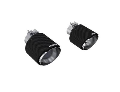 MBRP Exhaust - MBRP Exhaust T5202CF Dual Wall Angle Cut 5" Out Tip Pair for 17-25 Subaru/Toyota