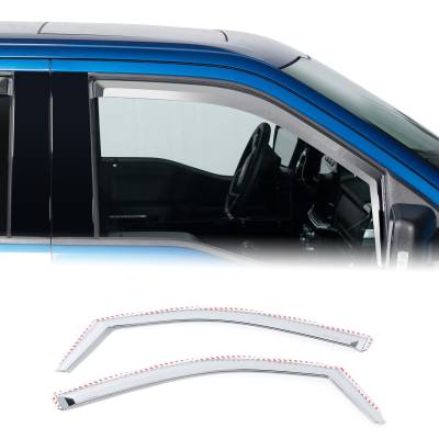 Putco - Putco 480026 Chrome Window Deflectors for 21-25 Ford F150 & 24 F250-F550 Pair
