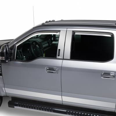 Putco - Putco 480067 Chrome Window Deflectors for 15-20 F150 17-22 F250/F350 SuperCab