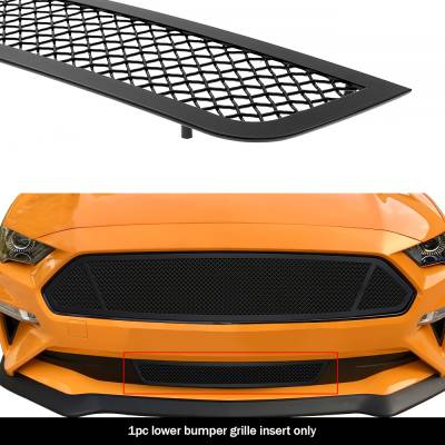 APS - APS Wire Mesh Bumper Grille Black 18-22 Ford Mustang GT GR06GFD09H