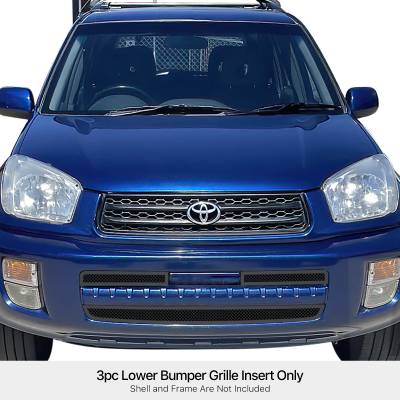 APS - APS Wire Mesh Bumper Grille Black for 01-03 Toyota RAV4 GR20GEE77H