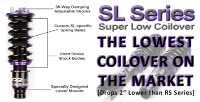 D2 Racing - D2 Racing D-HN-17-SL SL Coilovers for 92-00 Civic 94-01 Integra FWD
