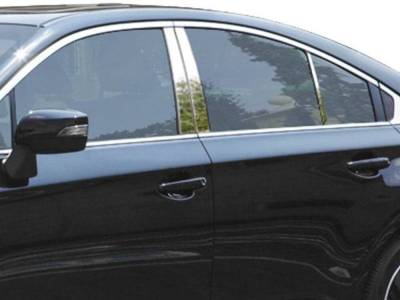 Quality Automotive Accessories - QAA PP15446 6Pc Stainless Steel Pillar Trim for 15-19 Subaru Legacy