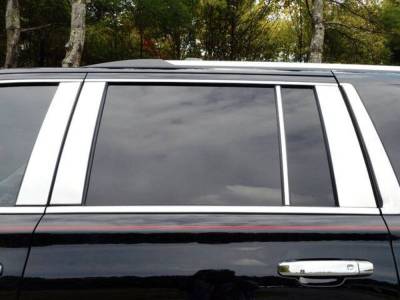 Quality Automotive Accessories - QAA PP55198 8Pc Stainless Steel Pillar Trim for 15-20 Cadillac Escalade