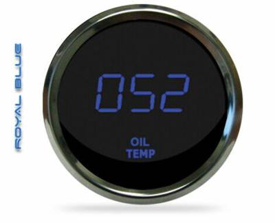 Intellitronix - Intellitronix MS9108B LED Digital Oil Temp Gauge 2-1/16" 50 To 350 Chrome Blue