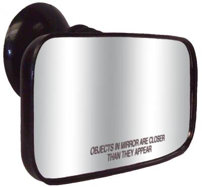 Cipa Mirrors - CIPA Mirrors 11050 Suction Cup Rearview Mirror Black 8"W x 4"H