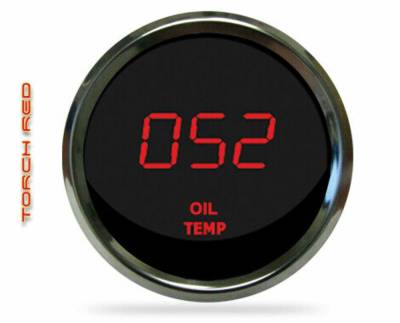 Intellitronix - Intellitronix MS9108R LED Digital Oil Temp Gauge 2-1/16" 50 To 350 Chrome Red