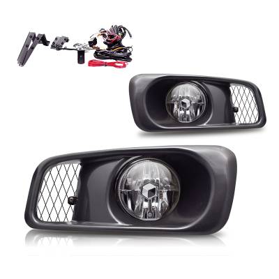 Winjet - Winjet CFWJ-0034-C Clear Fog Lights w/Wiring Kit for 99-00 Honda Civic