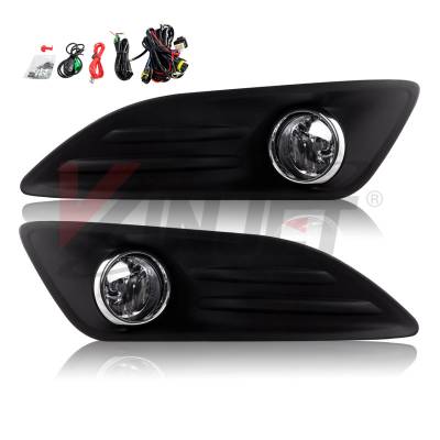 Winjet - Winjet CFWJ-0390-C Clear Fog Lights w/Wiring Kit for 14-16 Ford Fiesta