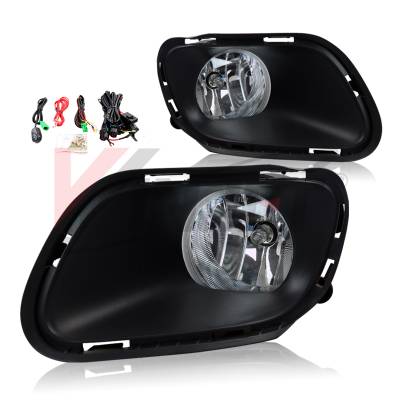Winjet - Winjet CFWJ-0471-C Clear Fog Lights w/Wiring Kit for 14-16 Jeep Cherokee