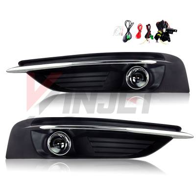 Winjet - Winjet CFWJ-0478-C Clear Fog Lights w/Wiring Kit for 11-14 Chrysler 200