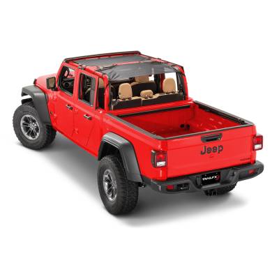 TrailFX - TrailFX MBT007 Black Mesh Bikini Top for Windshield & Roll Bar Two-Piece