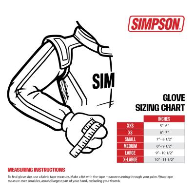 Simpson Safety - Simpson Safety AXYB LTS Apex Kart Glove XX-Small Blue