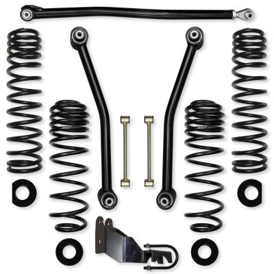 Rock Krawler - Rock Krawler JL35AS-2 3.5" Adv Mid-Arm Lift Kit for 18+ Wrangler JL 2DR Gas