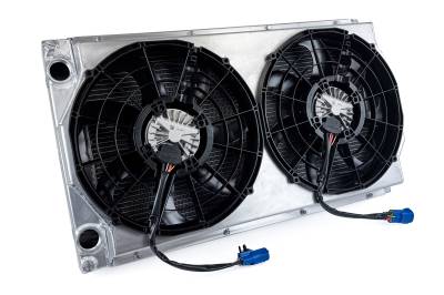 CSF Cooling - Racing & High Performance Division - CSF Radiator 8374 Motorsport Dual-Pass Radiator w/Shroud + 14" SPAL