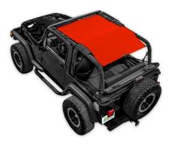 SpiderWebShade - SpiderWebShade SWS-SHDTOP-01-TJ-RED Front/Rear Mesh Extended Bikini Top-Red - Image 1