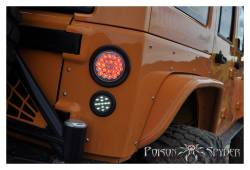 Poison Spyder Customs - Poison Spyder Customs 41-04-051 4" Round Taillight, 24-LED, Push-In w/ Grommet - Clear/Red - Image 2