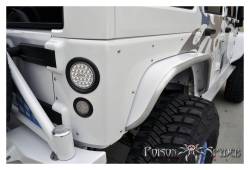 Poison Spyder Customs - Poison Spyder Customs 41-04-051 4" Round Taillight, 24-LED, Push-In w/ Grommet - Clear/Red - Image 3