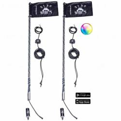 5150 Whips - 5150 Whips 24" 187 Bluetooth Control LED Safety Whip w/ Magnet Mount & Flag-Pair - Image 1