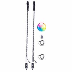 5150 Whips - 5150 Whips 24" Bluetooth Control LED Safety Whip w/ Magnet Mount & Flag-Pair - Image 1