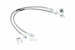 Rough Country Suspension Systems - Rough Country Front Stainless Brake Lines, for Jeep XJ/TJ w/ 4"-6" Lift; 89702 - Image 1