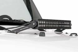 Rough Country Suspension Systems - Rough Country 20" LED Light Bar Hood Mount Brackets-Black, for Jeep JK; 70533 - Image 1