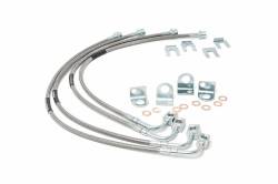 Rough Country Suspension Systems - Rough Country Stainless Brake Line Kit, for Jeep JK w/ 4"-6" Lift; 89716 - Image 1