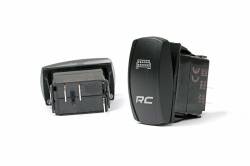Rough Country Suspension Systems - Rough Country 2x1 Rocker Switch w/ LED Logo-Black/Blue; 709SW - Image 1