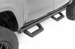 Rough Country Suspension Systems - Rough Country SR2 Drop Step Nerf Bars-Black, for 05-23 Tacoma Double; 71000A - Image 1