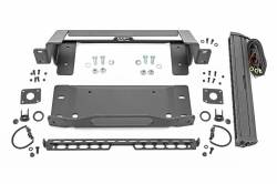 Rough Country Suspension Systems - Rough Country Winch Mount Kit w/ LED, 21-24 Bronco OEM Steel Bumper; 51067 - Image 1