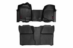 Rough Country Suspension Systems - Rough Country Fr/Rr Floor Liners-Black, 07-13 Silverado/Sierra Crew; M-21073 - Image 1