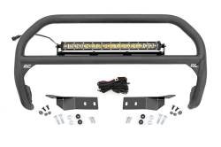 Rough Country Suspension Systems - Rough Country Front Bumper Nudge Bar w/ LEDs-Black, for Toyota Tundra; 75004 - Image 1