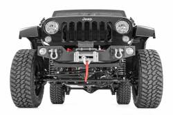 Rough Country Suspension Systems - Rough Country Front Stubby Winch Bumper-Black, for Wrangler JK; 1062 - Image 2