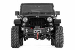 Rough Country Suspension Systems - Rough Country Front Stubby Winch Bumper-Black, for Wrangler JK; 1062 - Image 4