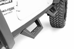 Rough Country Suspension Systems - Rough Country Contoured Drop Step Nerf Bars-Black, for Wrangler JK 4dr; 90765B - Image 2