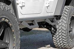 Rough Country Suspension Systems - Rough Country Contoured Drop Step Nerf Bars-Black, for Wrangler JK 4dr; 90765B - Image 6